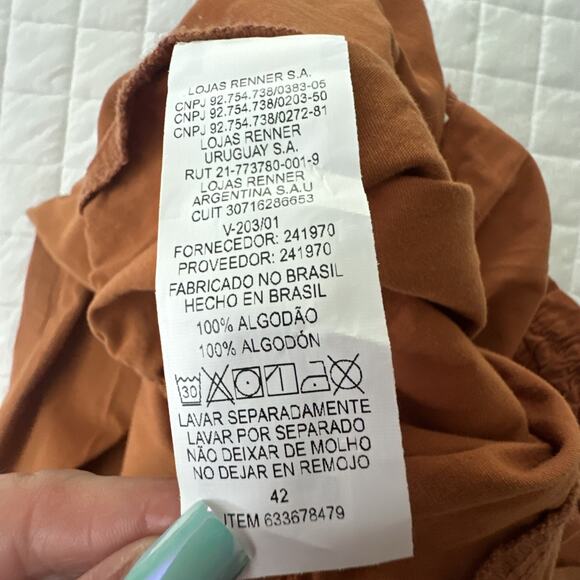 CORTELLE Pants Womens 42 US M Rust Brown Pull On Tie Waist Tapered Minimalist - Picture 5 of 12